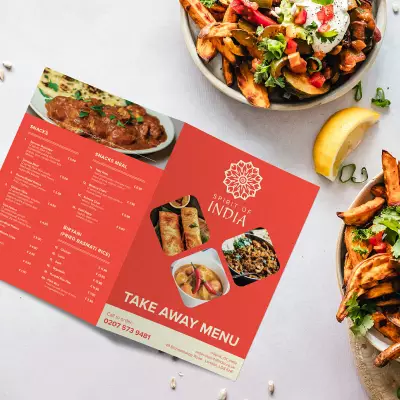 Menus Cafe, Take-away, and restaurant menu printing in Rutland